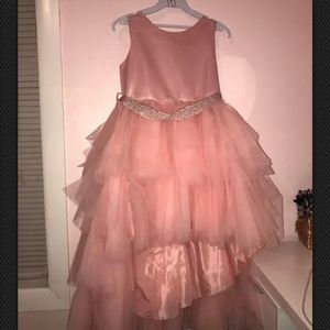 Girls pink high-low hemline formal dress size 10